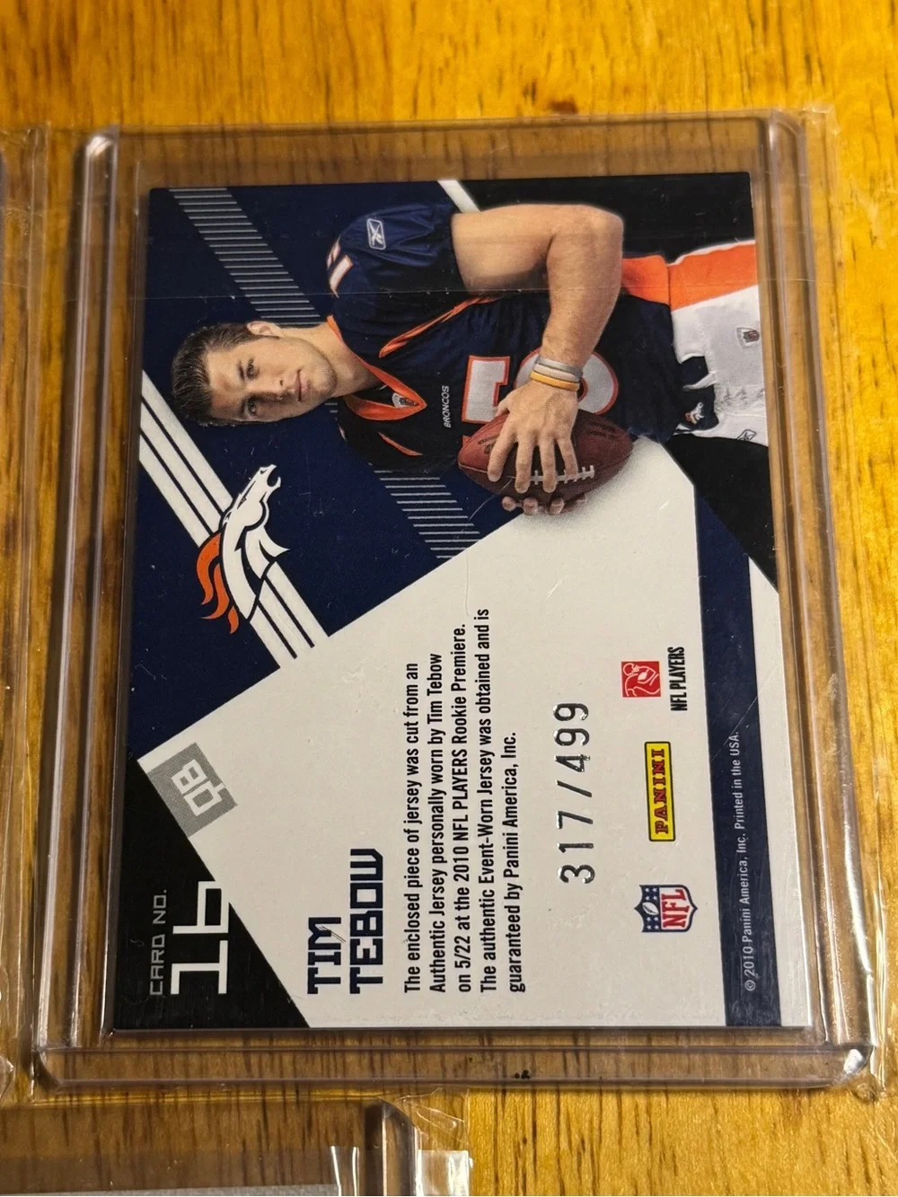 Tim Tebow Jersey Relic Rookie /499 /399 Broncos (lot of 3)
